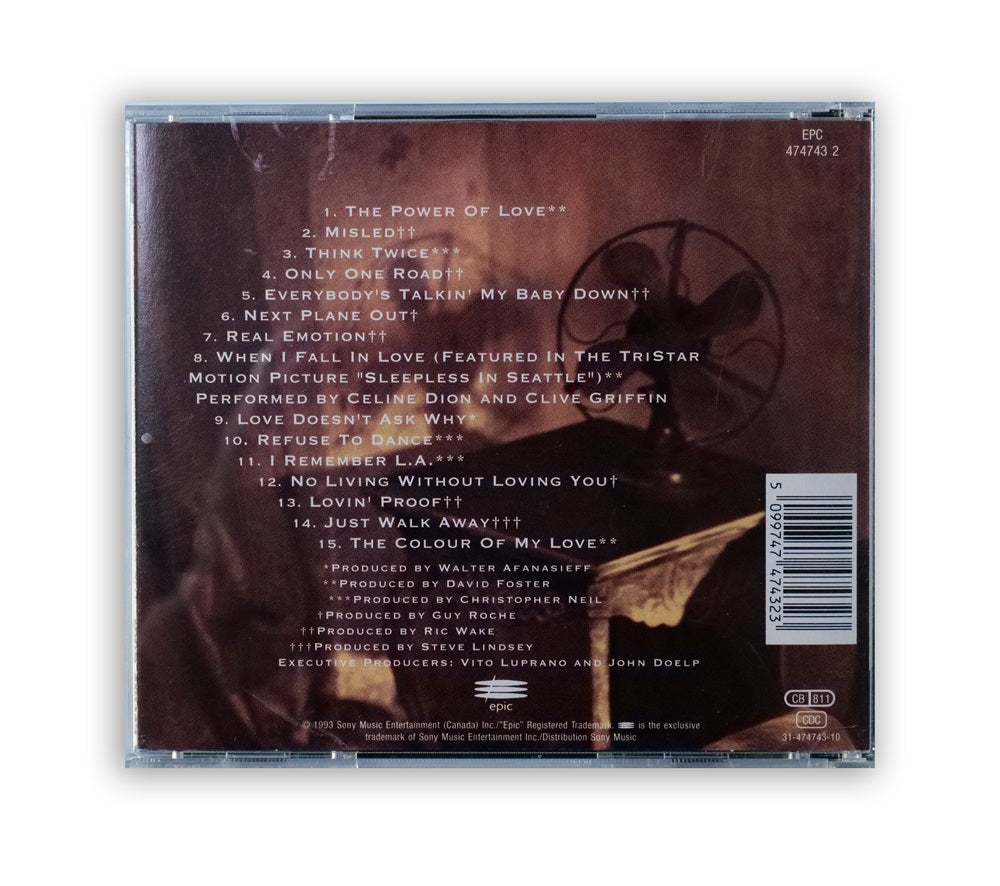 Celine Dion - The Colour Of My Love CD Album (blue strip) - Europe