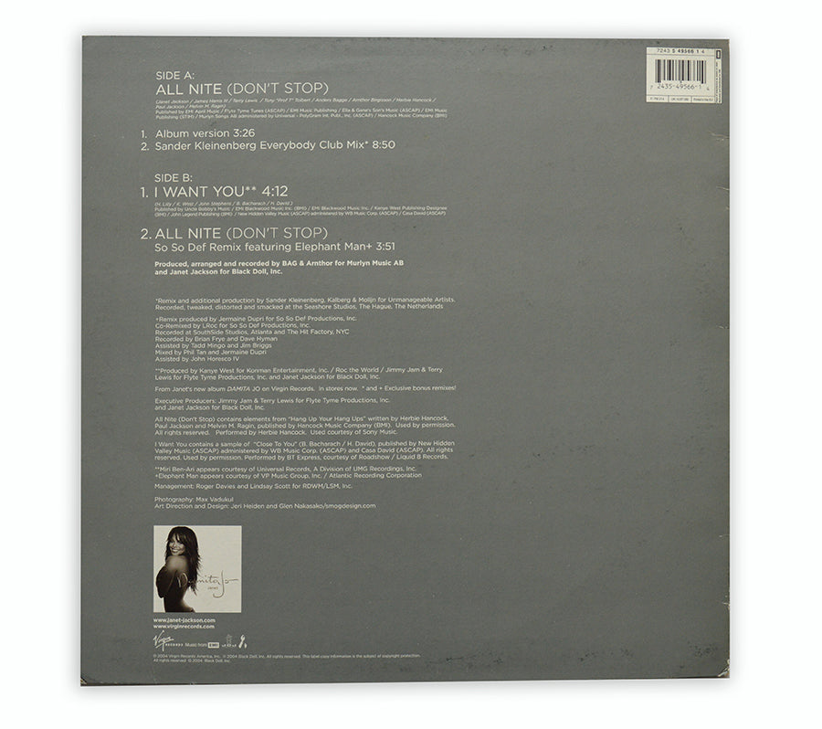 Janet Jackson - All Nite (Don't Stop) 12" Single -UK