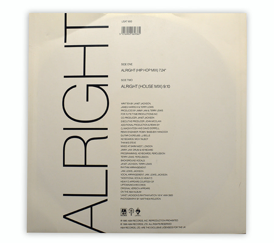 Janet Jackson - Alright 12" Single - UK