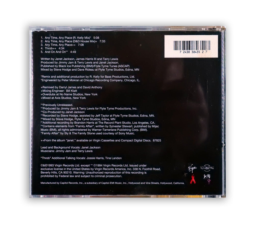 Janet Jackson - Any Time, Any Place CD Single - USA