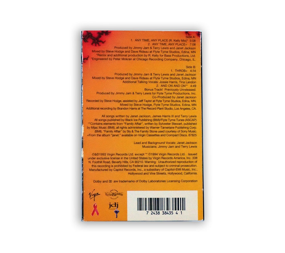 Janet Jackson - Any Time Any Place Cassette Single - USA