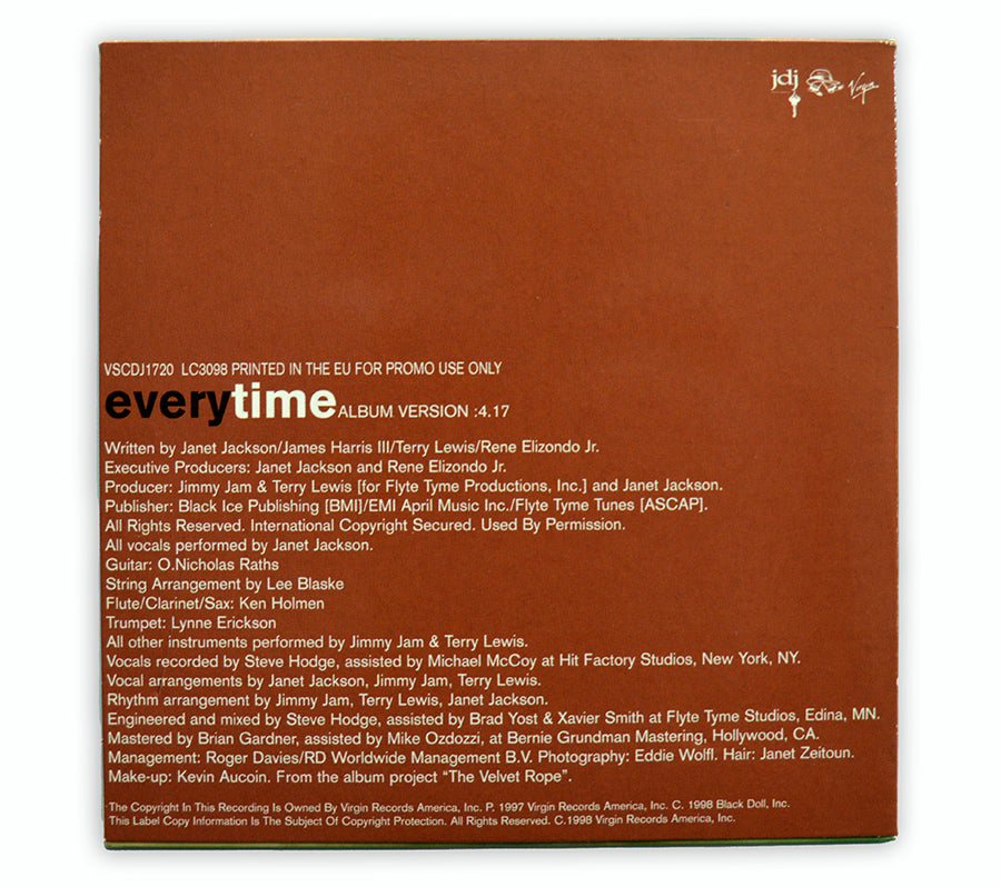 Janet Jackson - Everytime CD Single Promo - EU