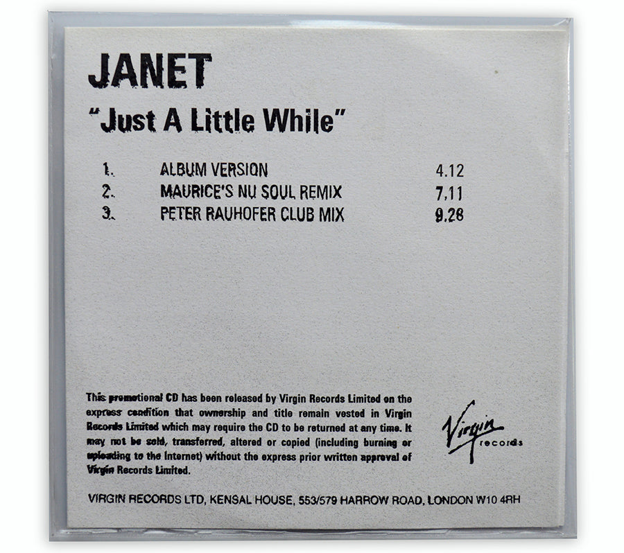 Janet Jackson - Just A Little While CD Single Promo - UK