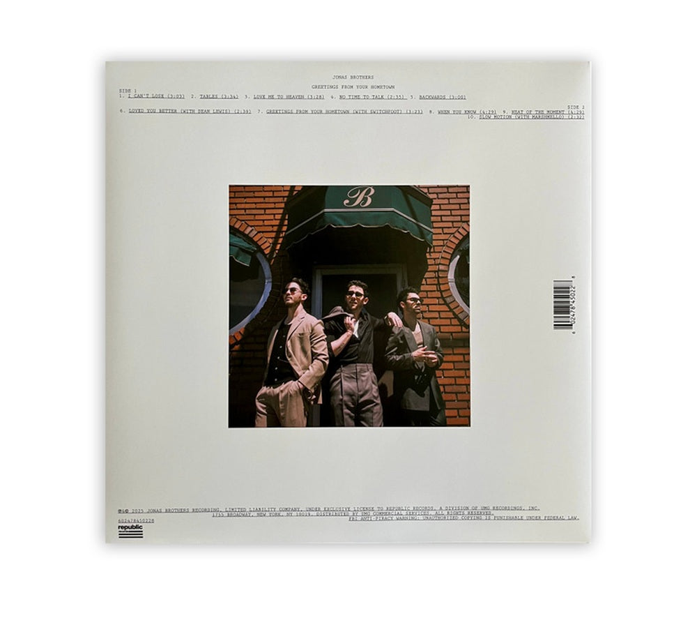 Jonas Brothers – Greetings From Your Hometown LP Album, Limited Edition, Red & White Split, Alternative Cover - USA