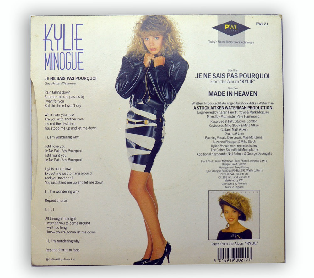 Kylie Minogue - Je Ne Sais Pas Pourquoi 7" - UK