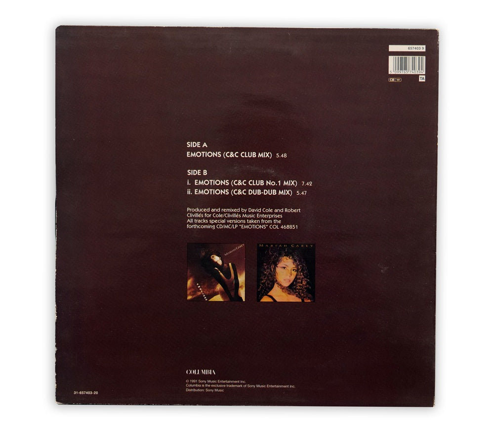 Mariah Carey - Emotions Three-Mix Twelve Inch 12" Single - UK