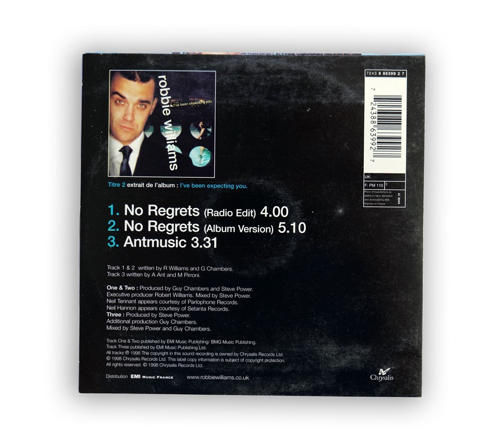 Robbie Williams - No Regrets Single Cardboard - France