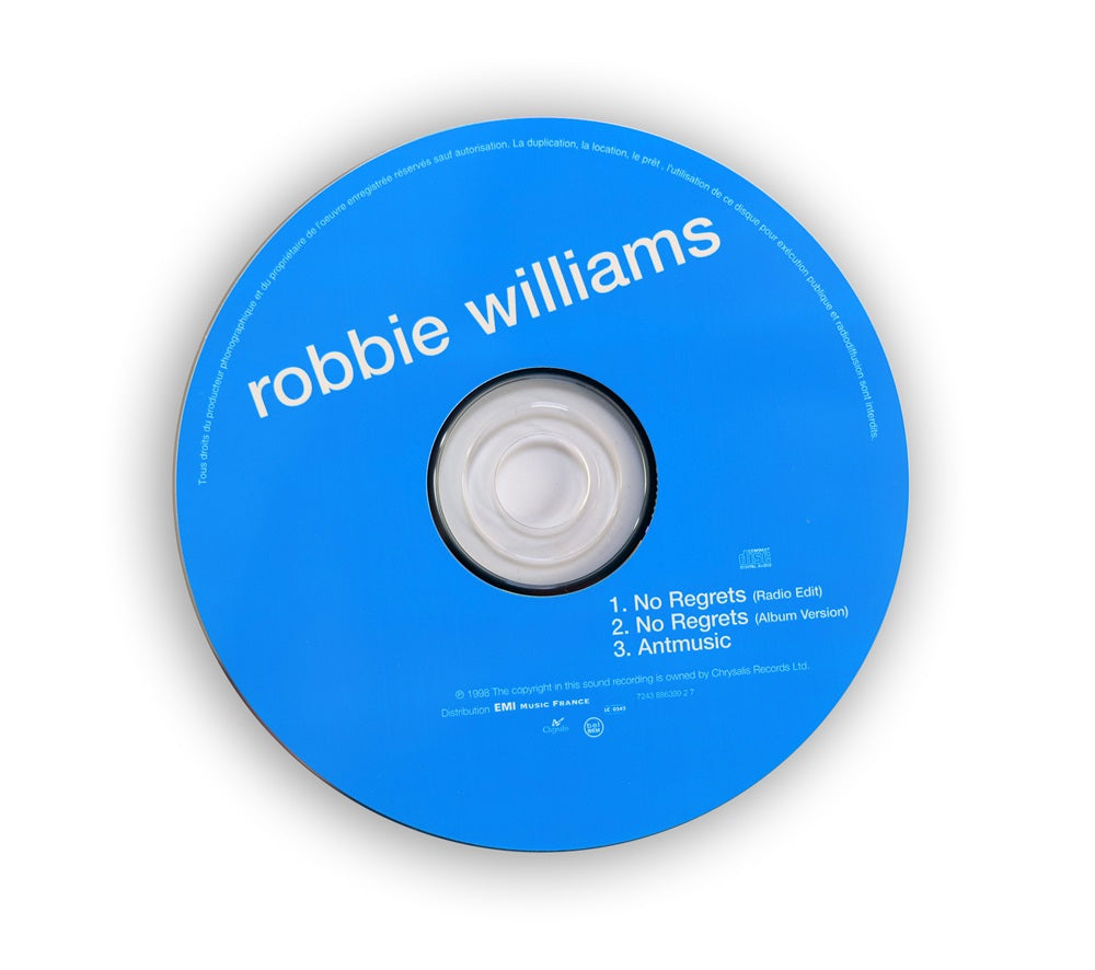 Robbie Williams - No Regrets Single Cardboard - France