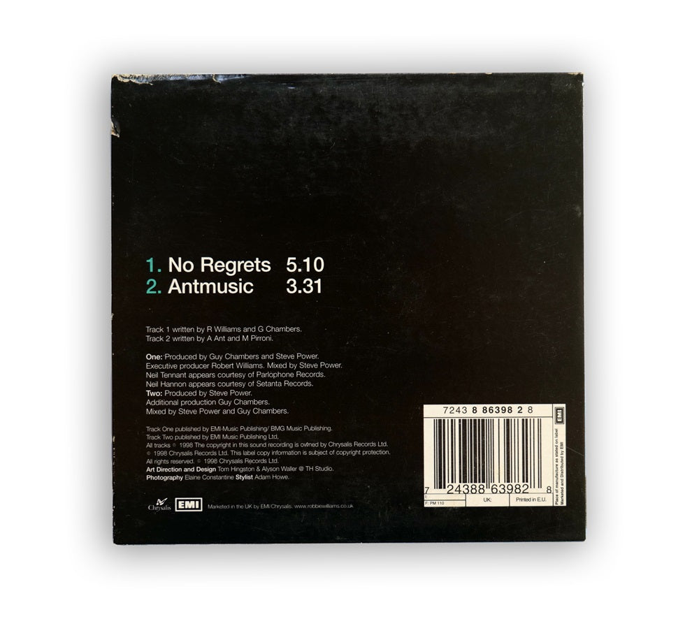 Robbie Williams - No Regrets Single Cardboard - UK