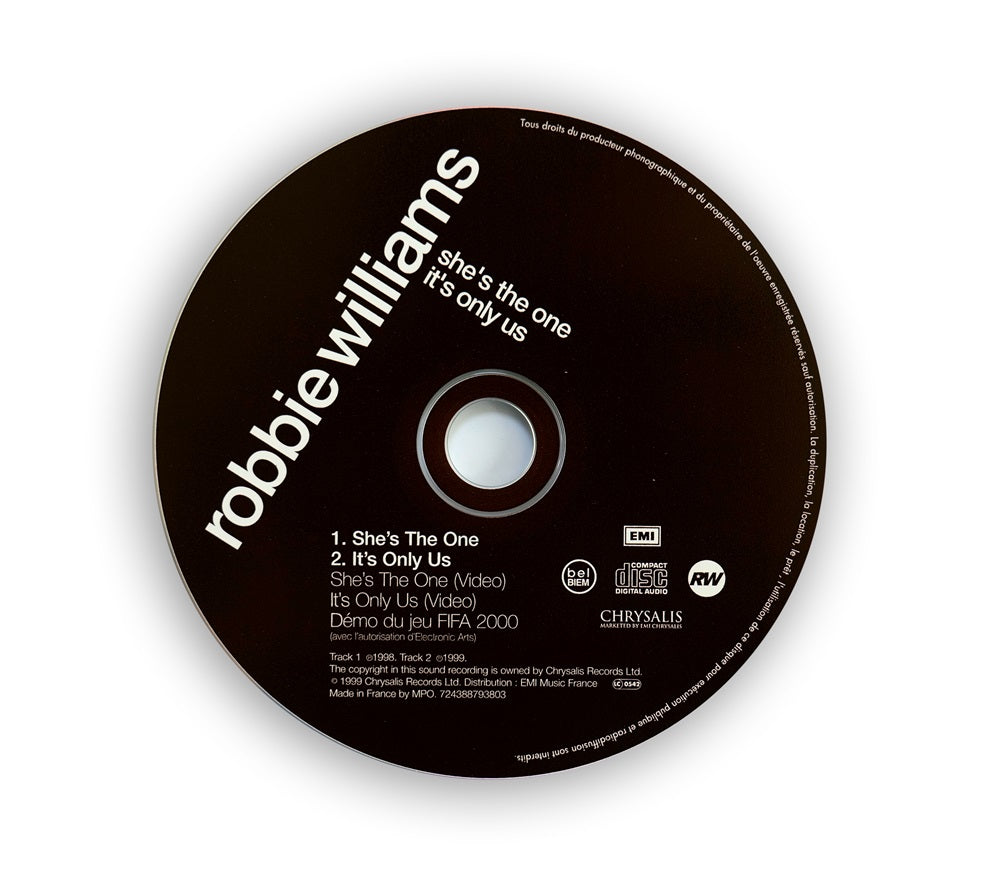 Robbie Williams - She's The One/ It's Only Us Single Cardboard - France