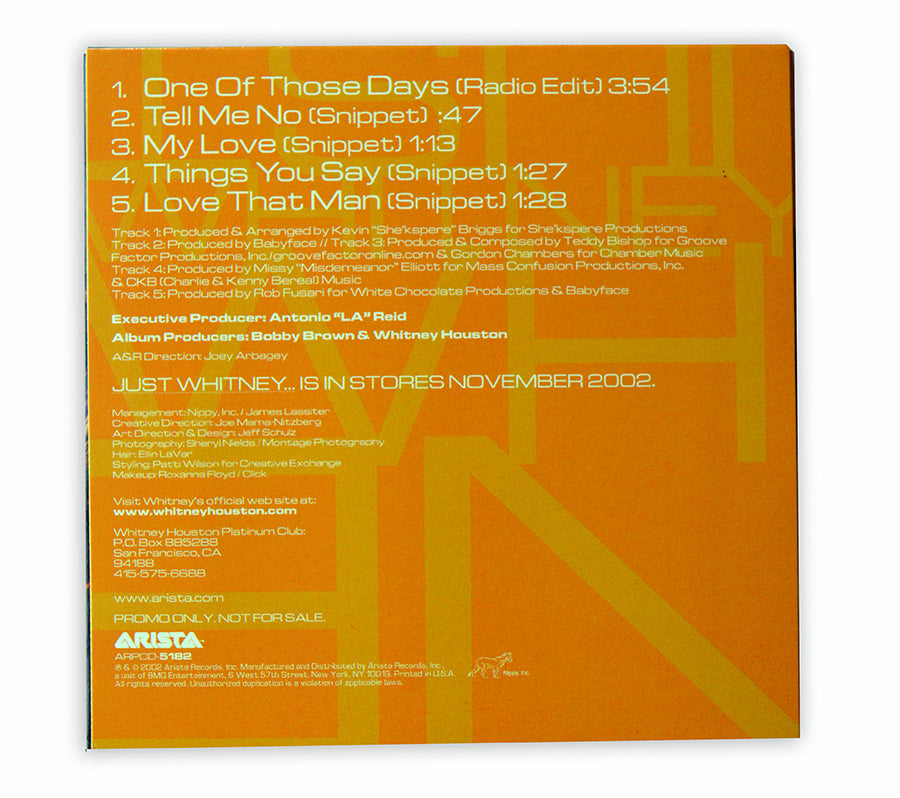 Whitney Houston - Album Snippet Sampler CD Promo - USA
