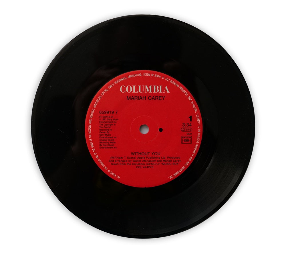 Mariah Carey - Without You & Never Forget You 7" Single - UK