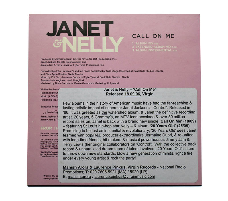 Janet Jackson - Call One Me CD Radio Promo - UK